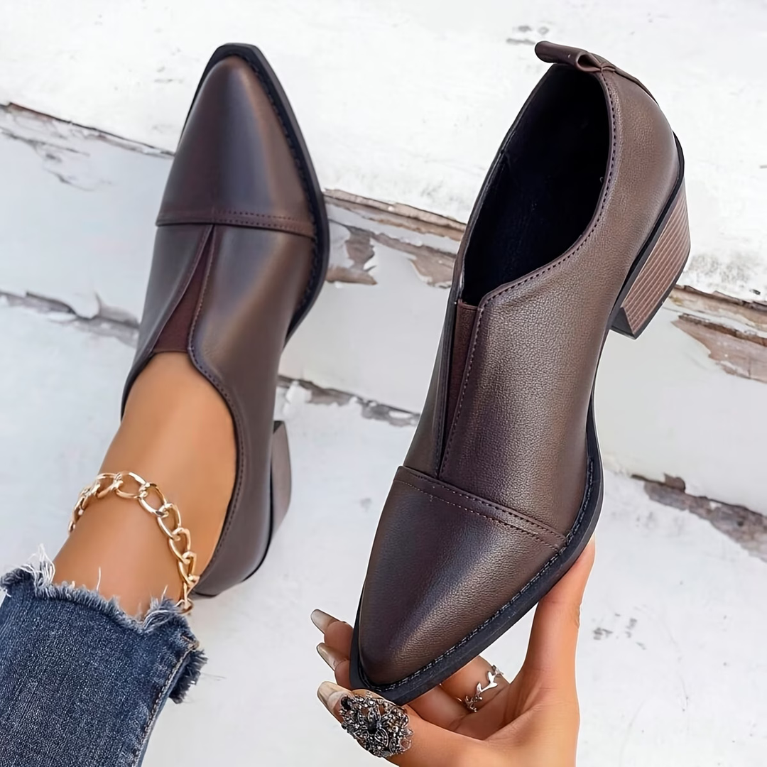 Rose leather orthopedic ankle boots