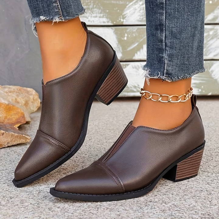 Rose leather orthopedic ankle boots