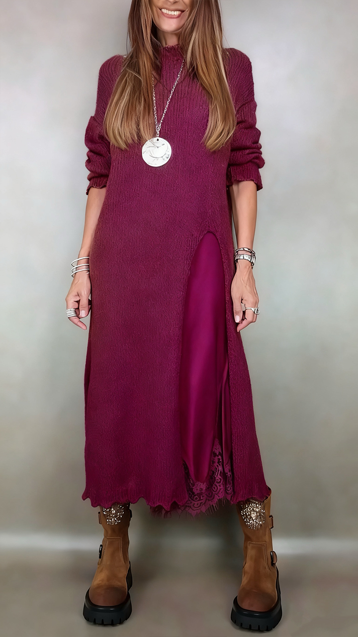 Elegant sweater and dress set - Red