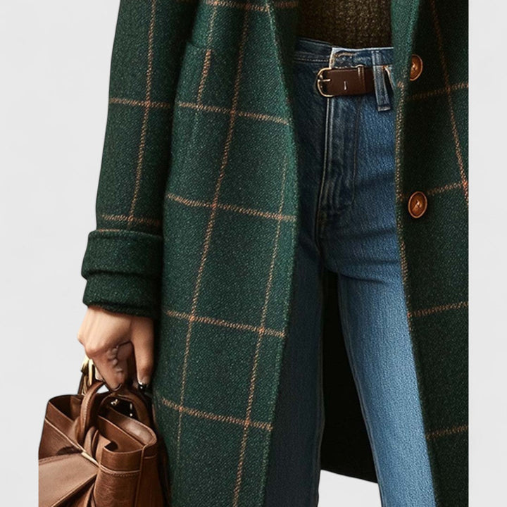 Mailey – Refined Plaid Coat for Everyday Elegance