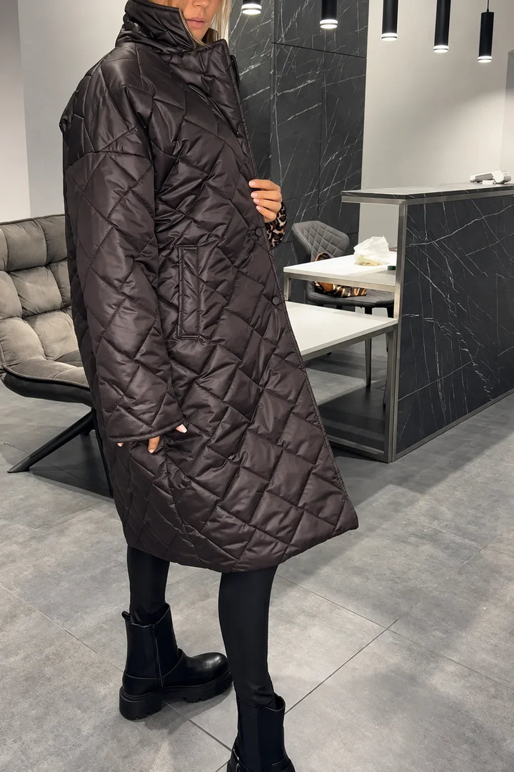 Carolyn | Quilted Leopard-Lined Coat