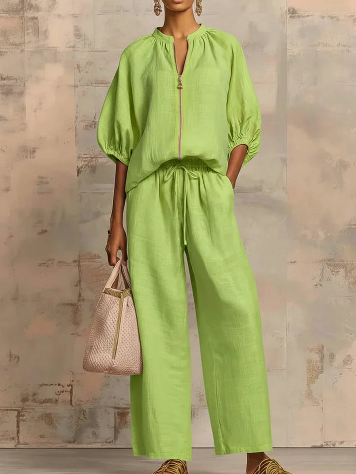 Amélie | Effortless Linen Zip Two-Piece Set