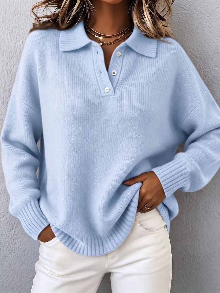 Dorothy | Chic Polo Hooded Knit Sweater