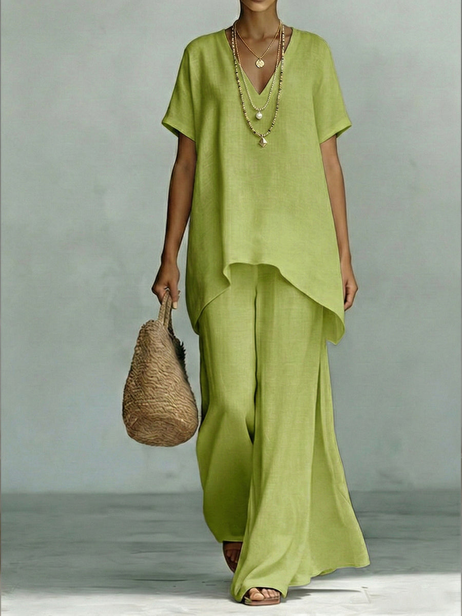 Elenia | Elegant Linen-Cotton Two-Piece Set