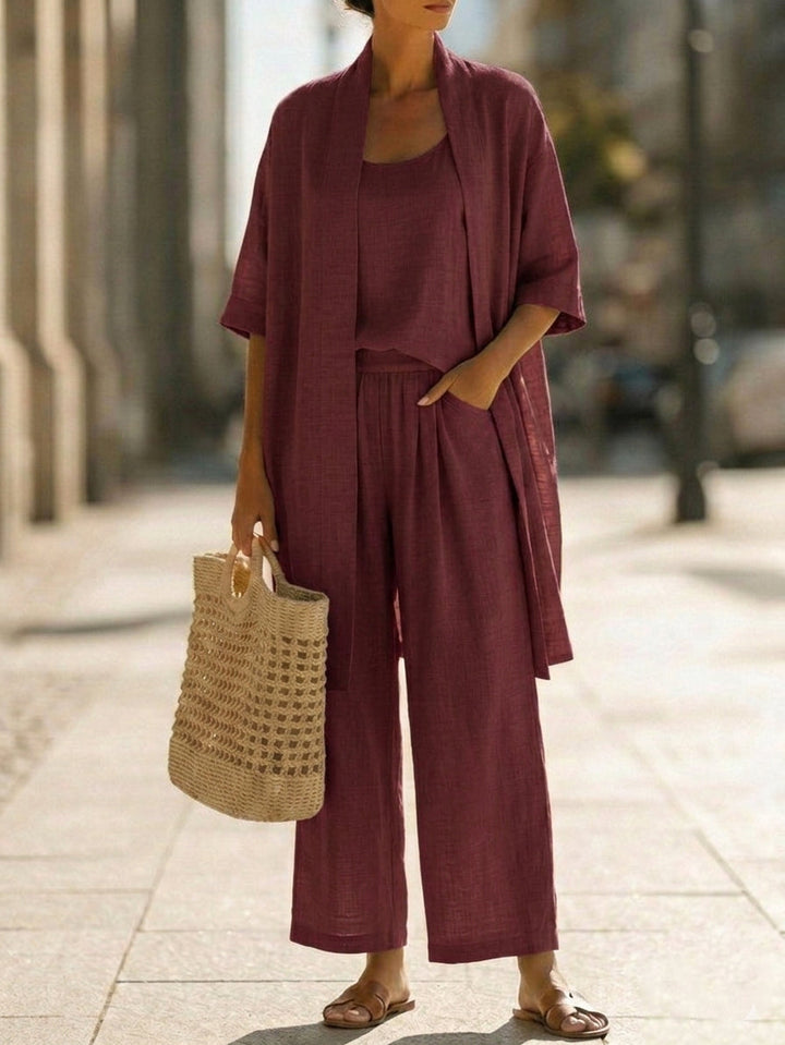 Isa | Effortless Linen-Cotton Three-Piece Set