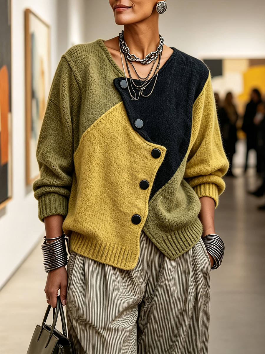 Christine | Color-Block Knit Sweater