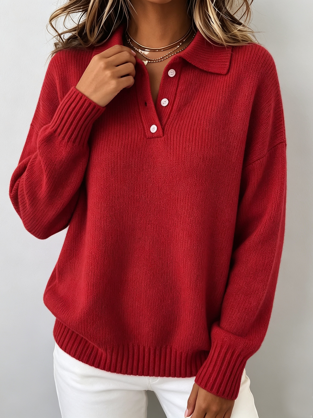 Dorothy | Chic Polo Hooded Knit Sweater