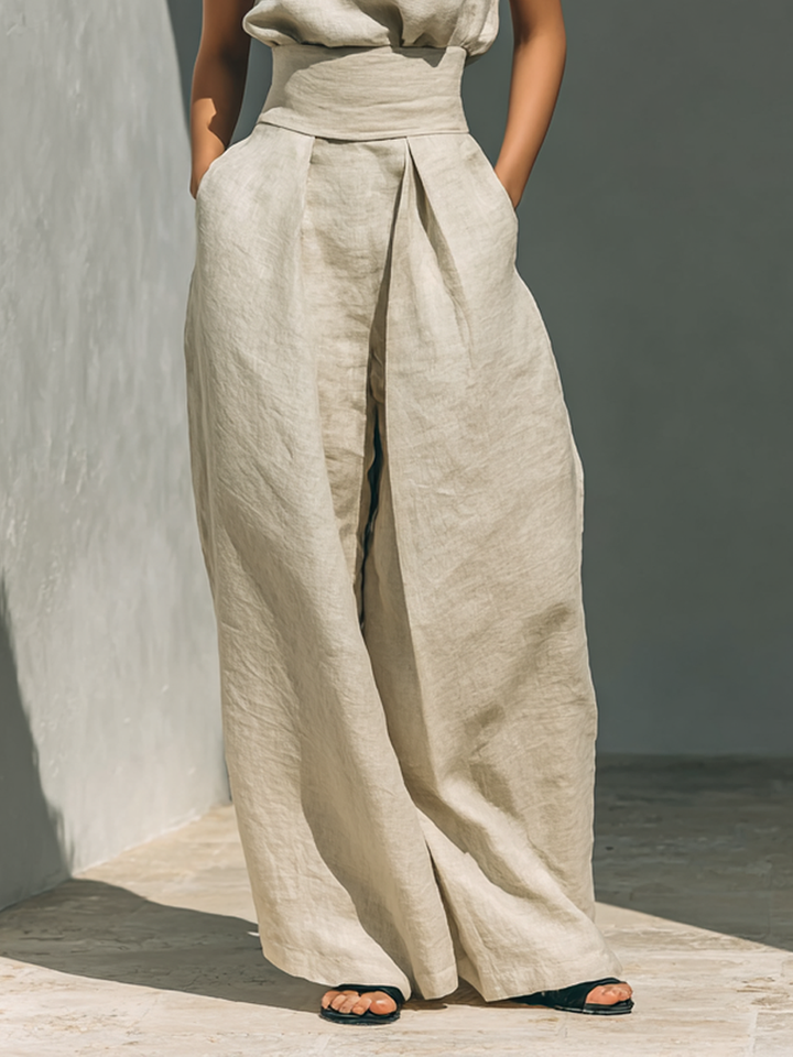 Ariana | Elegant Linen Wide-Leg Set