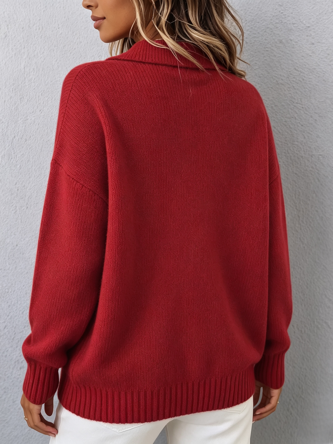 Dorothy | Chic Polo Hooded Knit Sweater