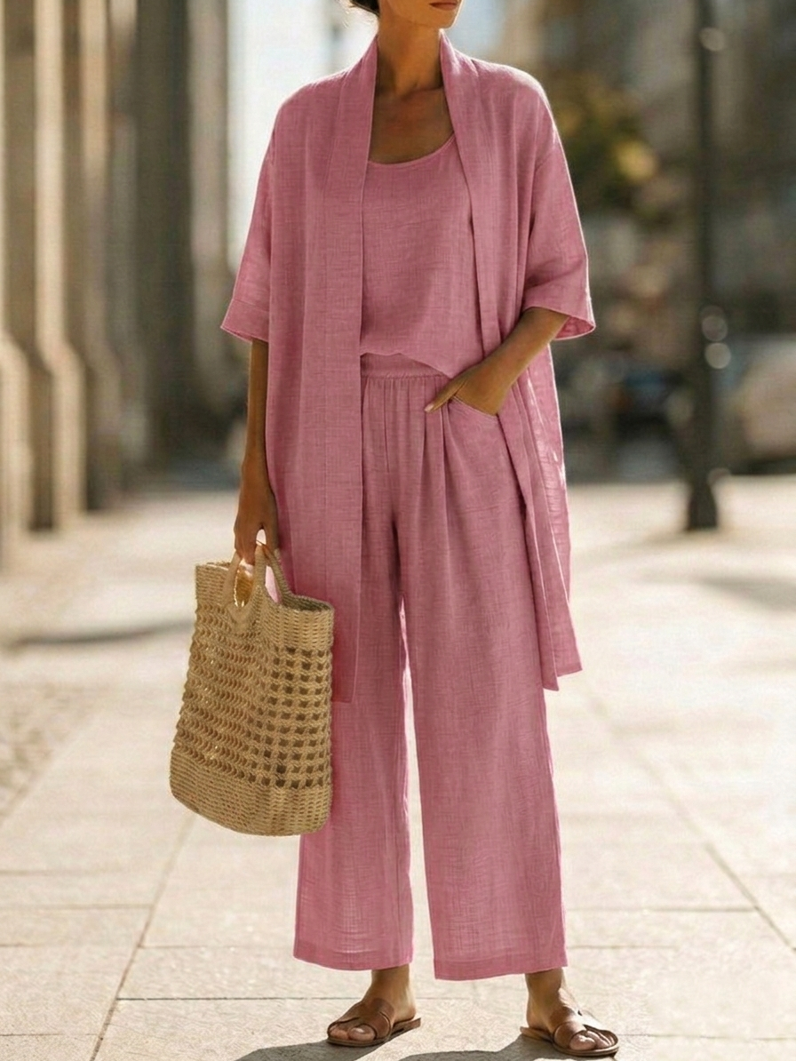 Isa | Effortless Linen-Cotton Three-Piece Set