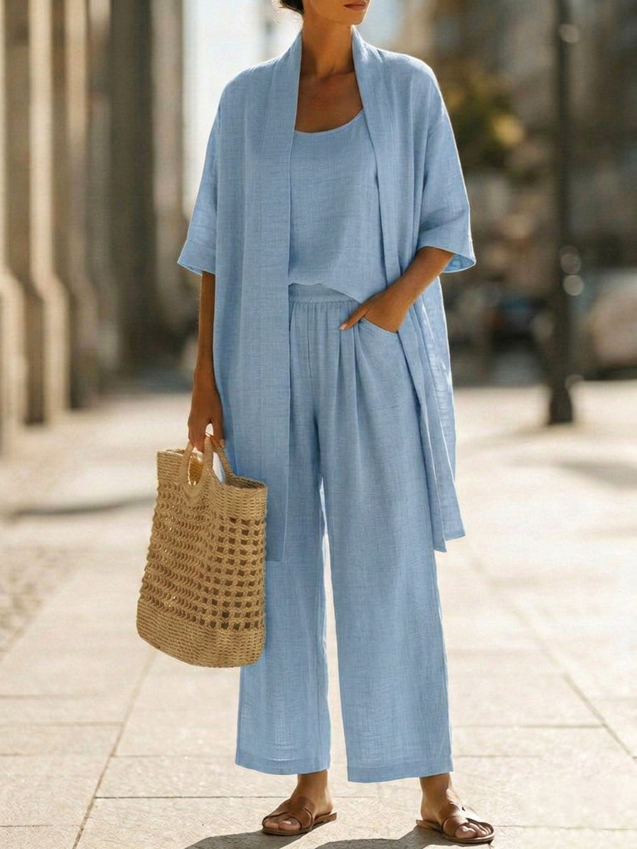 Isa | Effortless Linen-Cotton Three-Piece Set