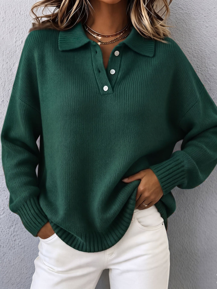 Dorothy | Chic Polo Hooded Knit Sweater