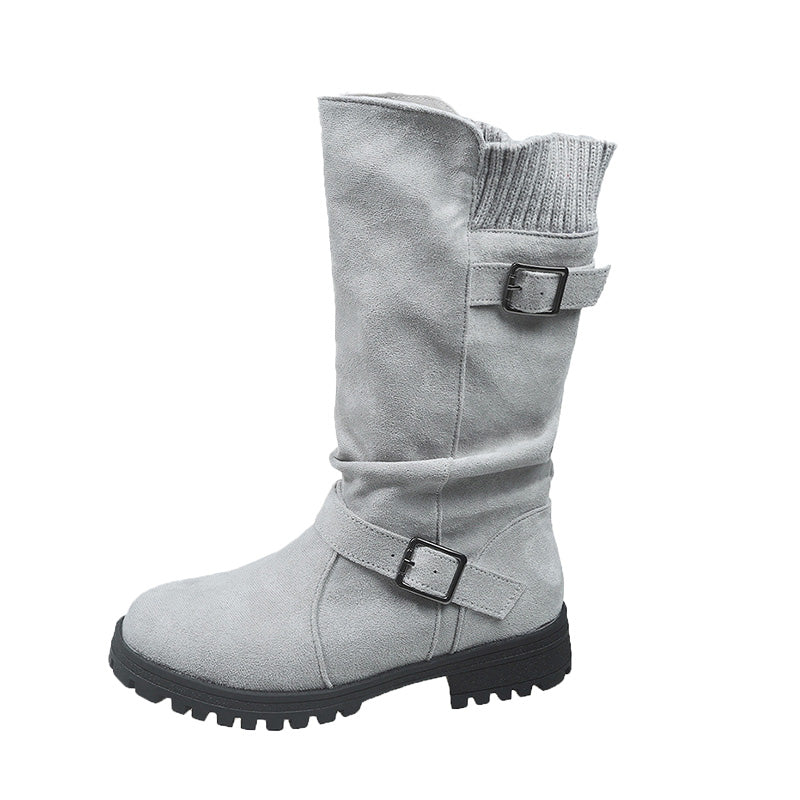 Janice | Casual Women's Mid-Calf Boots - Gray