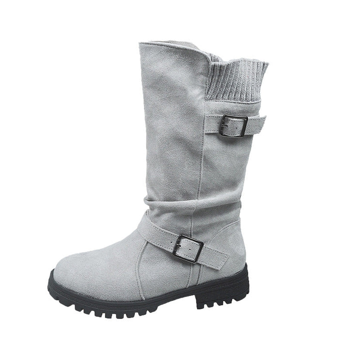 Janice | Casual Women's Mid-Calf Boots - Gray