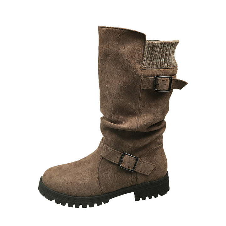 Janice | Casual Women's Mid-Calf Boots - Khaki