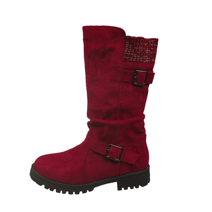 Janice | Casual Women's Mid-Calf Boots - Red