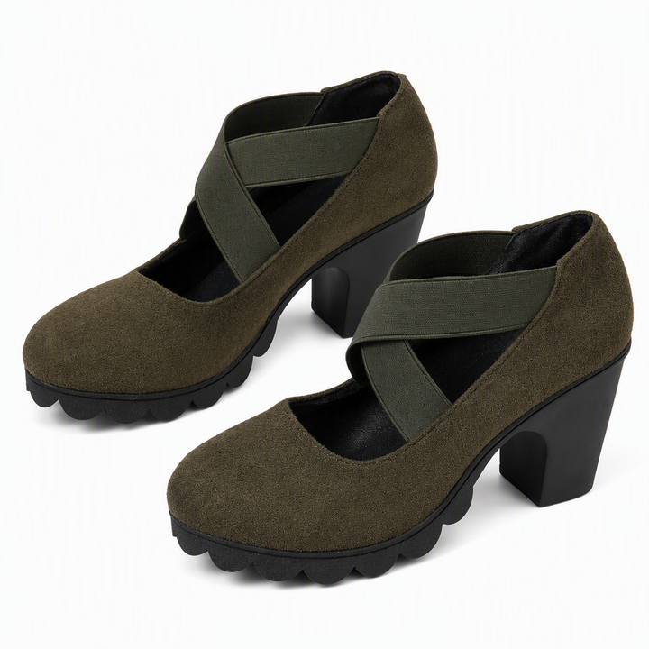 Virginia | Crisscross Strap Platform Mary Jane Heels