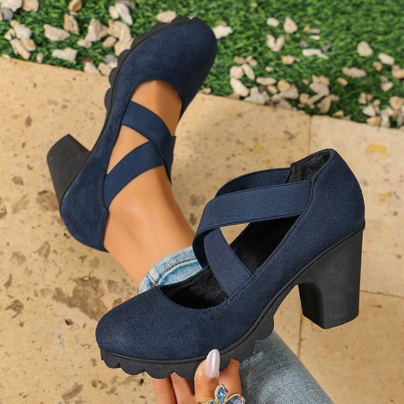 Virginia | Crisscross Strap Platform Mary Jane Heels