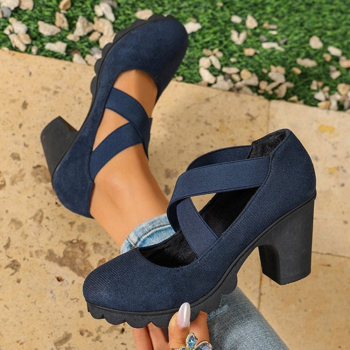 Virginia | Crisscross Strap Platform Mary Jane Heels