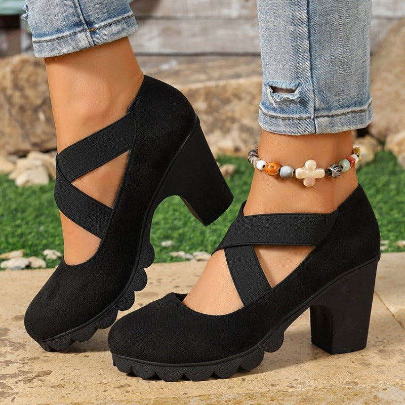 Virginia | Crisscross Strap Platform Mary Jane Heels