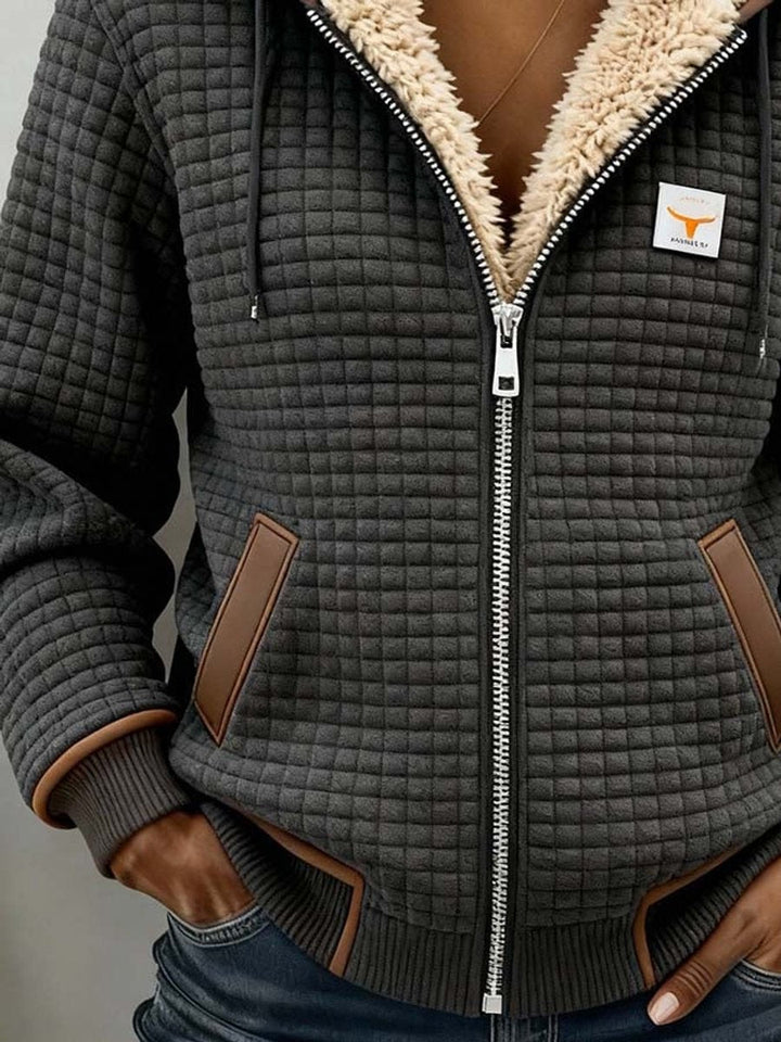 Amy | Sherpa-Lined Quilted Zip-Up Hooded Jacket